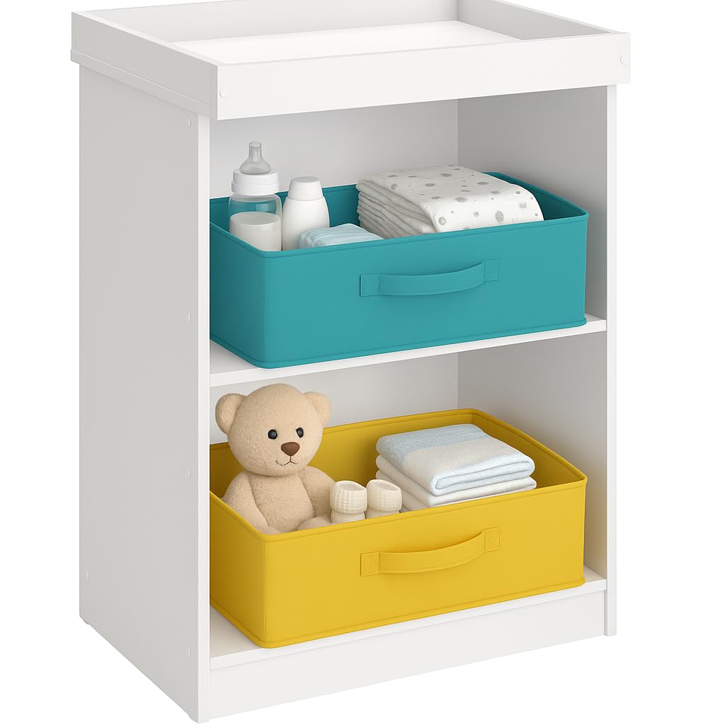 AVANTI TRENDSTORE - Spadola - Fasciatoio con superficie attaccabile per il cambio del pannolino e 2 ripiani aperti Dimensioni LAP ca. 83,2x92x51,8 cm (bianco)