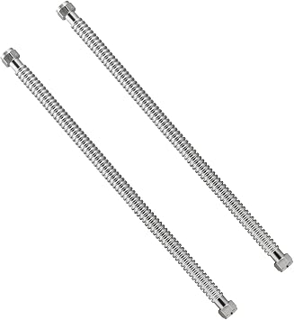 24inch Stainless Steel Corrugated Water Heater Connector Flexible for Female Iron Water Pipes Fitting, 3/4" FIP x 3/4" FIP2 Packs...