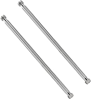 Watflow 18inch Stainless Steel Corrugated Water Heater Connector with 3/4" FIP x 3/4" FIP, for Water Heater Water Softener, Tankless, 18" Length (2 Packs)