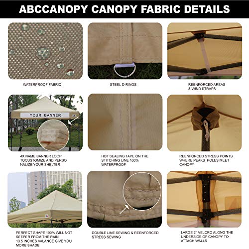 Image of ABCCANOPY Pop up Canopy Tent with Elegant Church Window 10X10,Beige