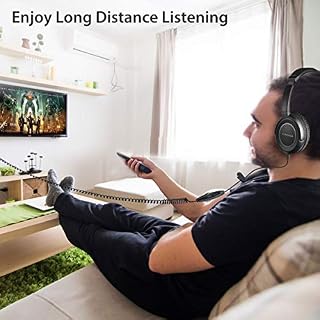 Avantree HF039 Casque Long Fil pour Téléviseur, Ecouteur à Long Cordon en Spirale pour TV, Câble Extensible à 5M, Casque… - Les Beatles, Paul McCartney, John Lennon, RIngo Starr, George Harrison Avantree HF039 Casque Long Fil pour Téléviseur, Ecouteur à Long Cordon en Spirale pour TV, Câble Extensible à 5M, Casque… – Image 3