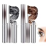 2er-Pack Waschbar Eiserne Mascara,Schwarz Mascara Mit Metallbürste,Wimperntusche Metallbürste,Wimpern Biegen,Kein Verklumpen,Kein Verschmieren,Langanhaltend