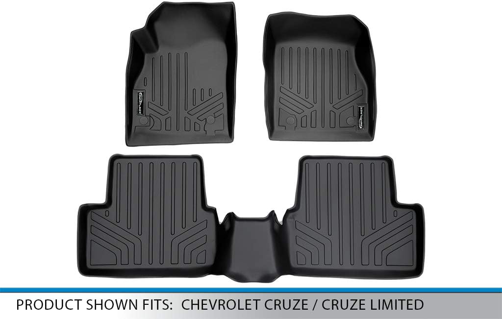SMARTLINER Custom Fit Floor Mats 2 Row Liner Set for 2011-2015 Chevrolet Cruze