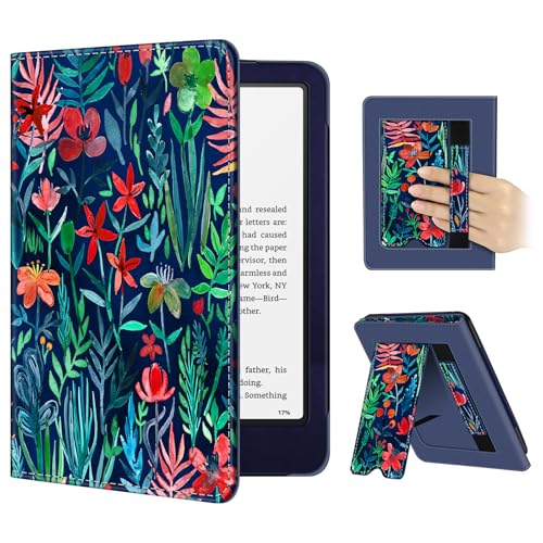 Image of Fintie Case for 7 inch /6.8 inch Kindle Paperwhite(12th /11th Generation-2024 /2021) and Kindle Colorsoft Signature Edition -Slim Foldable Stand Cover Auto Wake /Sleep for Paperwhite 2024, Jungle Night