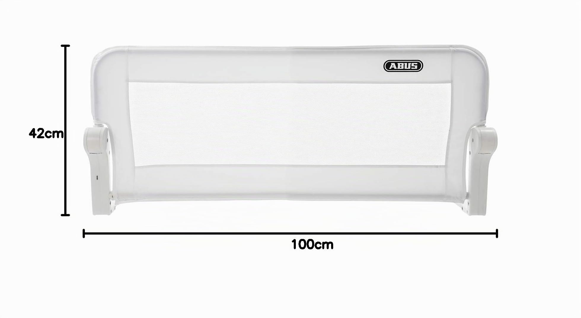 ABUS Barrière de Lit Eric - Protection Antichute, Pliable, 100 cm, Blanc