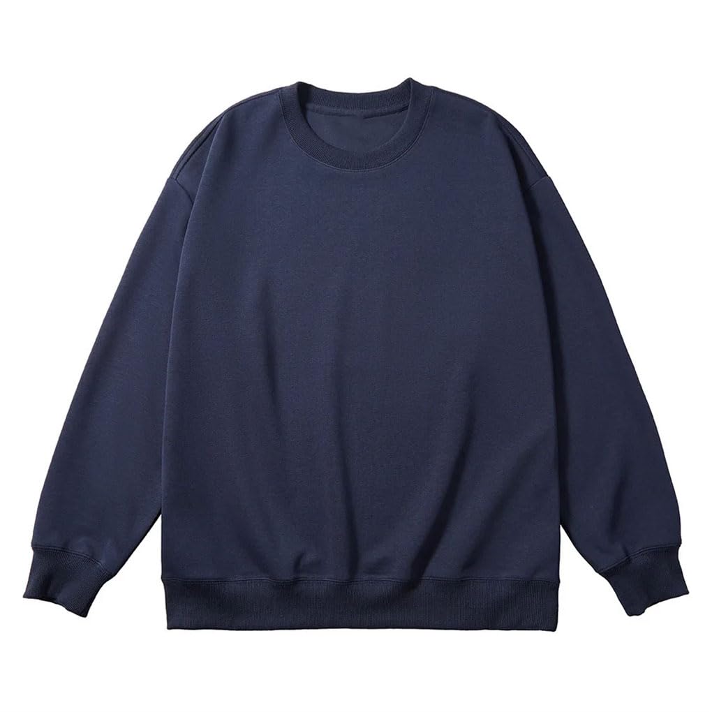 Jednolity kolor bluza z okrągłym dekoltem mężczyźni kobiety luźna cienka koszulka z długim rękawem oversize unisex odzież uliczna