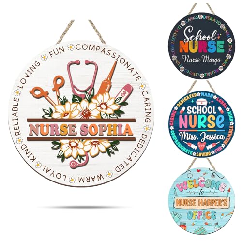 Personalized School Nurse Door Sign, Nurse Welcome Office Door Hanging Sign, Decoration Pediatric Nurses Office Decor for Work, Back To School Gifts, Wall Hanger for Schools Health Clinic