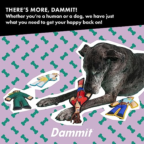 Dammit Doll Squeaky Dog Chew Toy - The Mailman - Funny Doorstep Intruders for Pets Who Protect the Yard - Durable Ballistic Nylon Piping, Soft & Barkably Satisfying