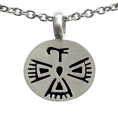 mexican good luck charms - Native American Indian Bird Thunderbird Symbol Mexican Mayan Aztec Inca Silver Pewter Men's Pendant Necklace Lucky Good luck fortune Charm Protection Amulet Safe Travel Talisman Stainless Steel Chain