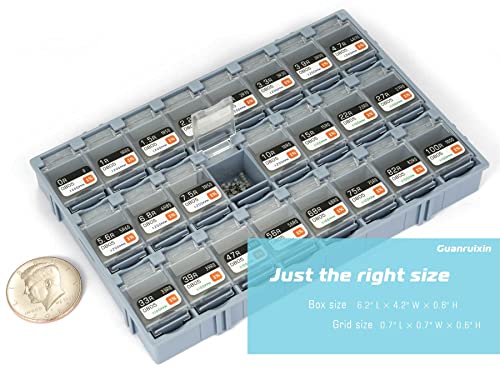 Guanruixin 0805 SMD Resistor Assortment Kit,Resistor Pack of 7200 Pieces 72 Values(Each Value 100 Pc