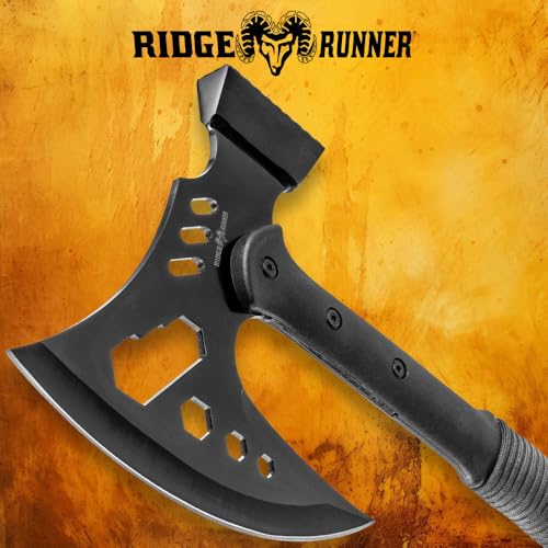 RIDGE RUNNER Tactical Multi-Tool Hammer And Axe with Sheath - Stainless Steel Head, Has Integrated Hex Wrenches, Paracord-Wrapped TPU Handle - Perfect for Survival and Camping Gear - Length 18" - Thumbnail 6