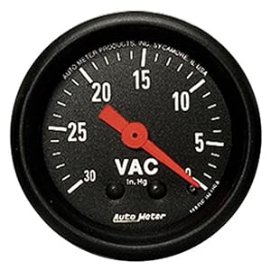 Auto Meter 2610 Z-Series Mechanical Vacuum Gauge,2.3125 in.