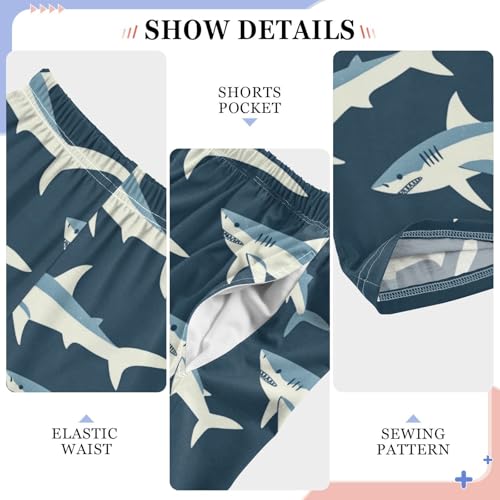 Pajama Bottoms, Pajamas Long Pant Sharks Lounge Wear Casual Cartoon Sea Animal Sleep Pants Soft Pjs Sleepwear4