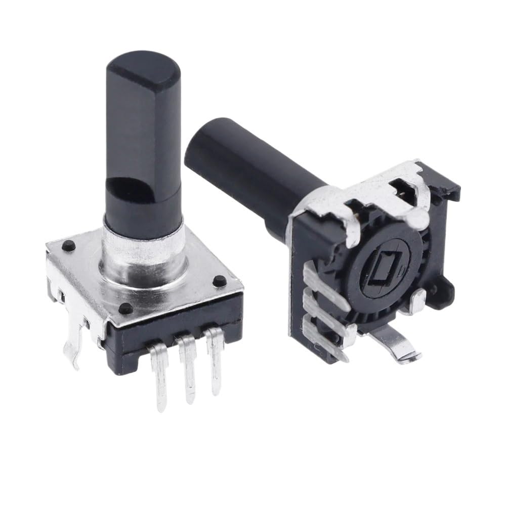 IDGTTLDF 1PC 360 Degree Rotary Encoder EC12 RE12 3Pin 24 Position No Push Button Switch 20mm Half handle