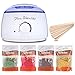 Produktbild Wachswärmerr Wachserhitzer Wax enthaarung Wax Haarentfernungs mit 4 Wachsbohnen und 10 Wachsspatel, Komplett Wachs Haarentfernung set für Körper-, Bein- und Bikini-Haarentfernung