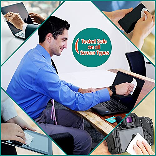 Screen & Electronic Cleaning Wipes | Pre-Moistened Individual Wrapped (6\" x 6\") TV Screen Cleaner, Computer Monitor, Laptop, Lens Wipes (200 Pack)