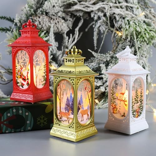 Lanterna natalizia con luci a LED, lampada da