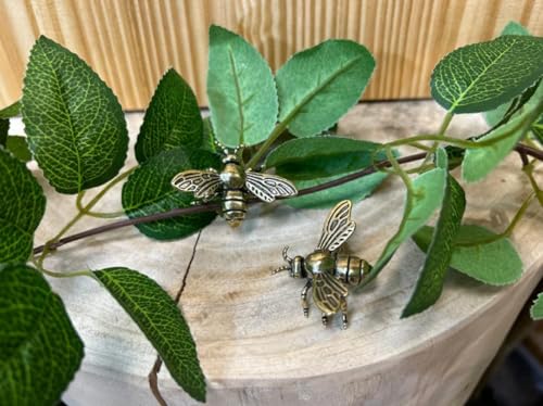 Estatua decorativa de abeja dorada pequeña de latón miniatura 6