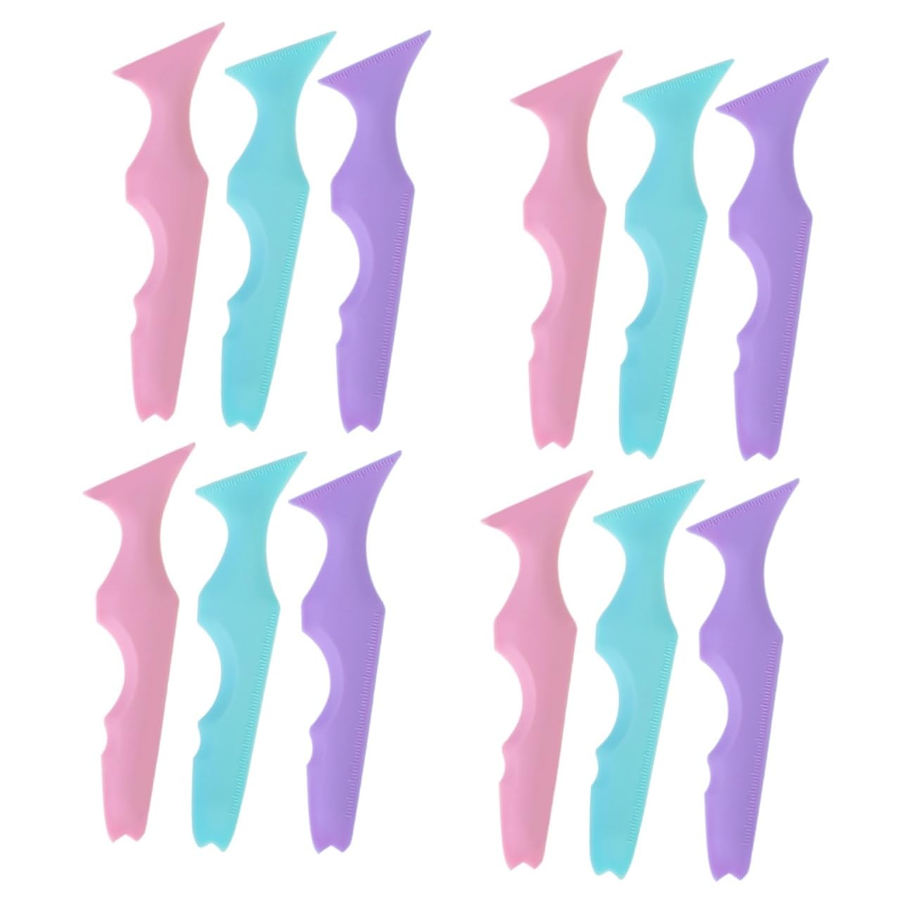 MAGICLULU 4 Sets Silikon-augenbrauenschablone Für Augen-make-up Mascara Lippenstift Zeichnen Eyeliner Schablonenhilfe Ergonomischer Griff 3 Stück X 4