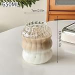 2Pack Coupes en verre côtelées, 18oz Ensemble de boissons pour rinçage - Coupes de café glacées en forme de gourde, verres de boisson en forme d'onde, cocktail, bière, tasse dessert (coupe de chou)