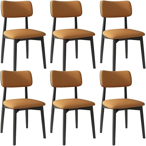 Miniatura 66 de YVYKFZD Solid Wood Dining Chairs, Kitchen Chairs Set with Curved Backrest, Leather Upholstered Dining Room Chair, Armless Living Room Chair, for