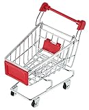 Vktech Mini Shopping Cart Supermarket Handcart Shopping Utility Cart Mode Storage Toy (Red)