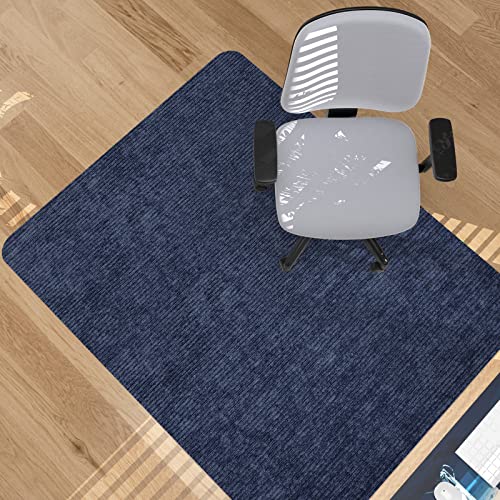 Image of Placoot Desk Chair Mat for Hardwood Floor Corduroy Surface 1 /6 inch Thick 55 inchx35 inch Office Chair Mat for Rolling Chairs-100% Large Anti-Slip Backing Under Desk Low-Pile Office Rug Floor Mat for Office /Home