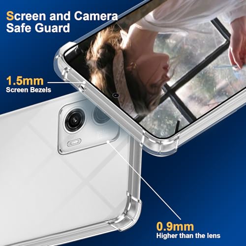 Image of Lustree Back Cover Transparent Case Compatible with Motorola G73 | Clear + TPU Case with 4 Corner Air Cushion Protection & Camera Protection | Slim& Stylus Cover