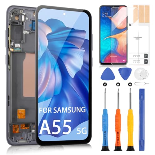 Écran Samsung Galaxy A55 5G avec châssis kit LCD complet