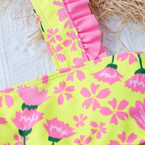 Kid Girls 2 Piece Swimsuit Ruffle Bikini Set Bathing Suit Tropical Floral Print Beach Swimwear Summer Swimming Suit4