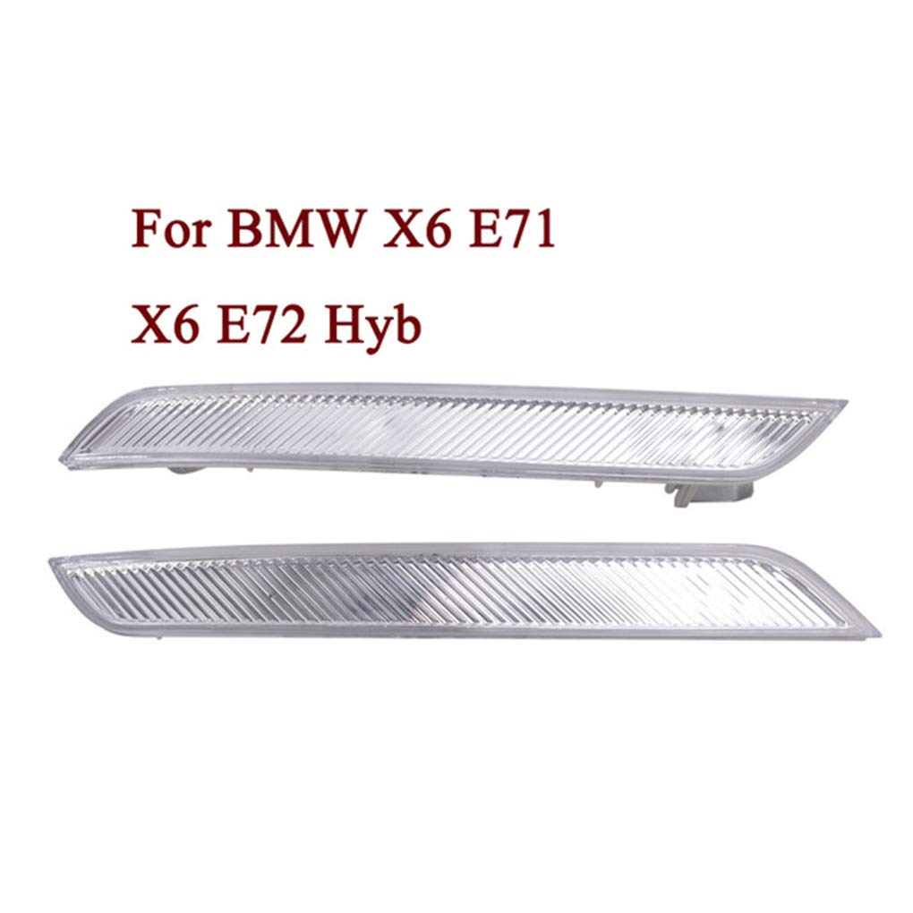 Yujum 1 Paire réflecteur réflecteur Blanc Avant, marqueur Avant Remplacement de marqueur pour BMW X6 E71 2008-2014 63147187088 63147187087