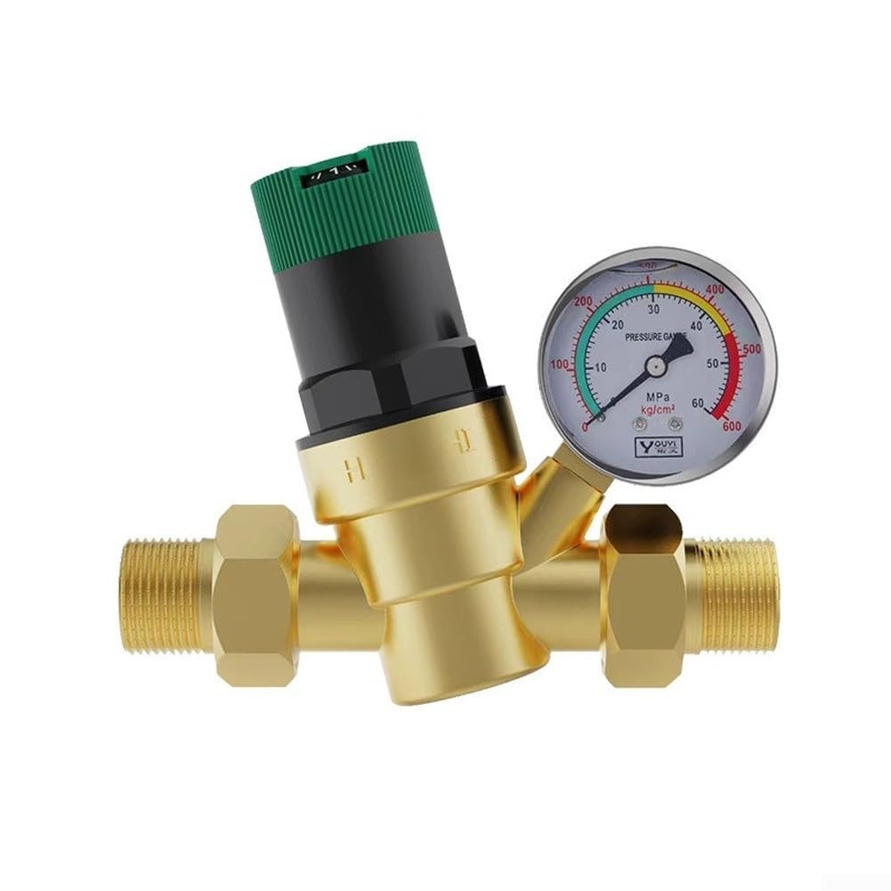 Réducteur de Pression Eau pour cuivre 1/2" avec Manomètre Réducteur(3/4)