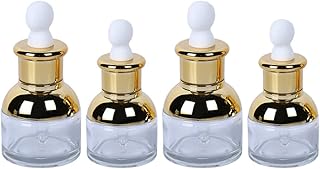 FRCOLOR 4Pcs Small sample empty bottle travel cosmetic bottles perfume sample bottles Essential Oil Bottles refillable cosmetic travel containers Dropper Bottle Glass make up Plastic head