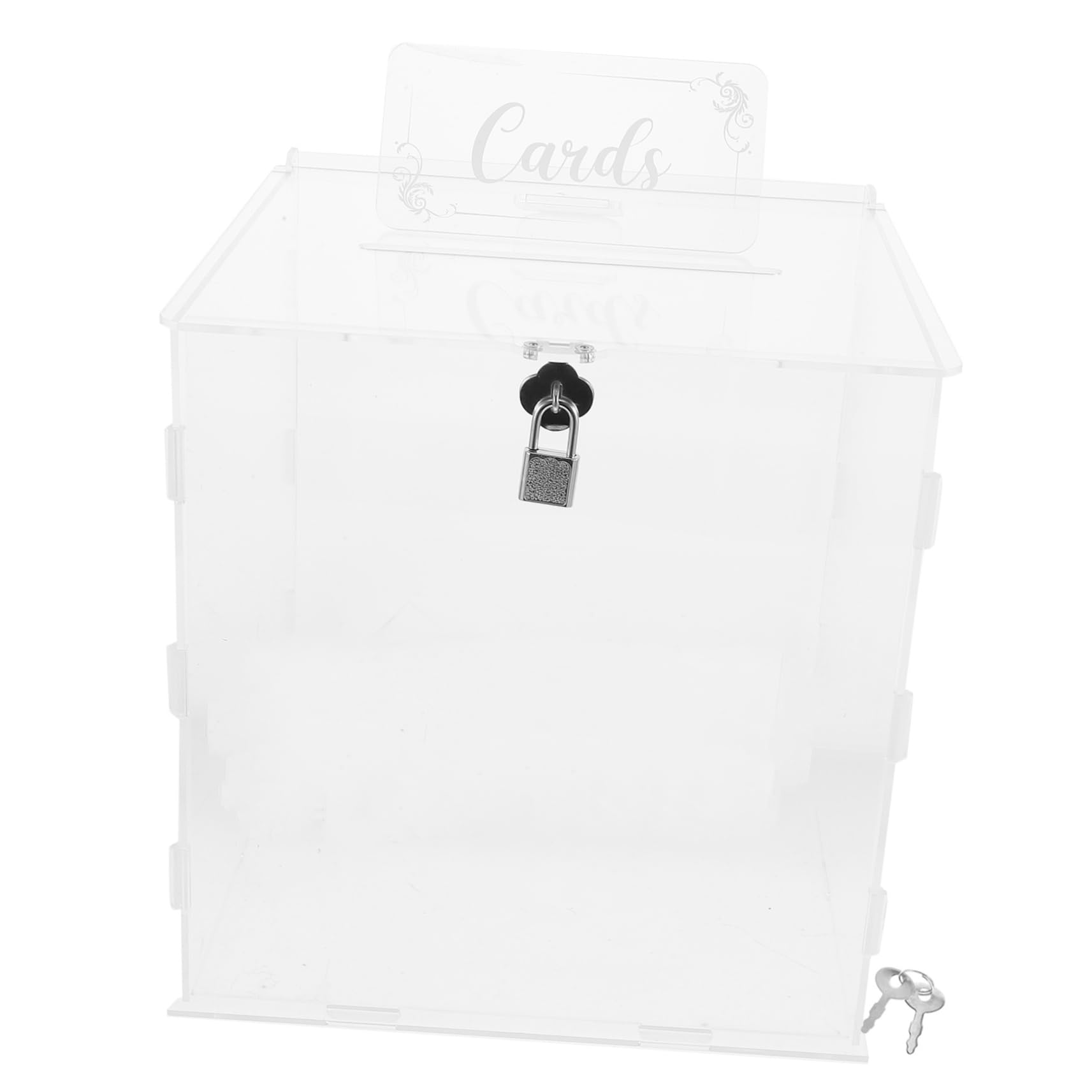 Angoily Acrylic Wedding Card Box with Lock Elegant Transparent Design for Weddings Birthdays and Special Occasions Card Holder for Reception and Collection