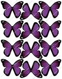 Cakeshop 12 x PRE-CUT Purple Edible Butterfly Cake Toppers