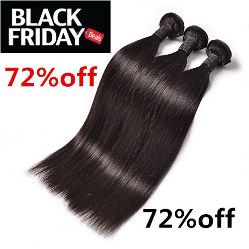 Perstar Straight Hair 3 Bundles Brazilian Virgin Human Hair 8A Grade Hair Extensions Unprocessed Hair weave Bundles(10 12 14, Natural Color)