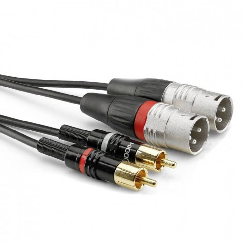 Sommer Cable HBP-M2C2-0150 Câble adaptateur audio [2 fiches RCA – 2 fiches XLR 3 broches] 1,50 m Noir