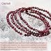 Garnet - Love & Passion - Beaded Bracelets for Women, Handmade Natural Stone 4mm Beads 925 Sterling Silver Stretch Bracelets, Chakra Crystal Gemstone Jewelry Gifts