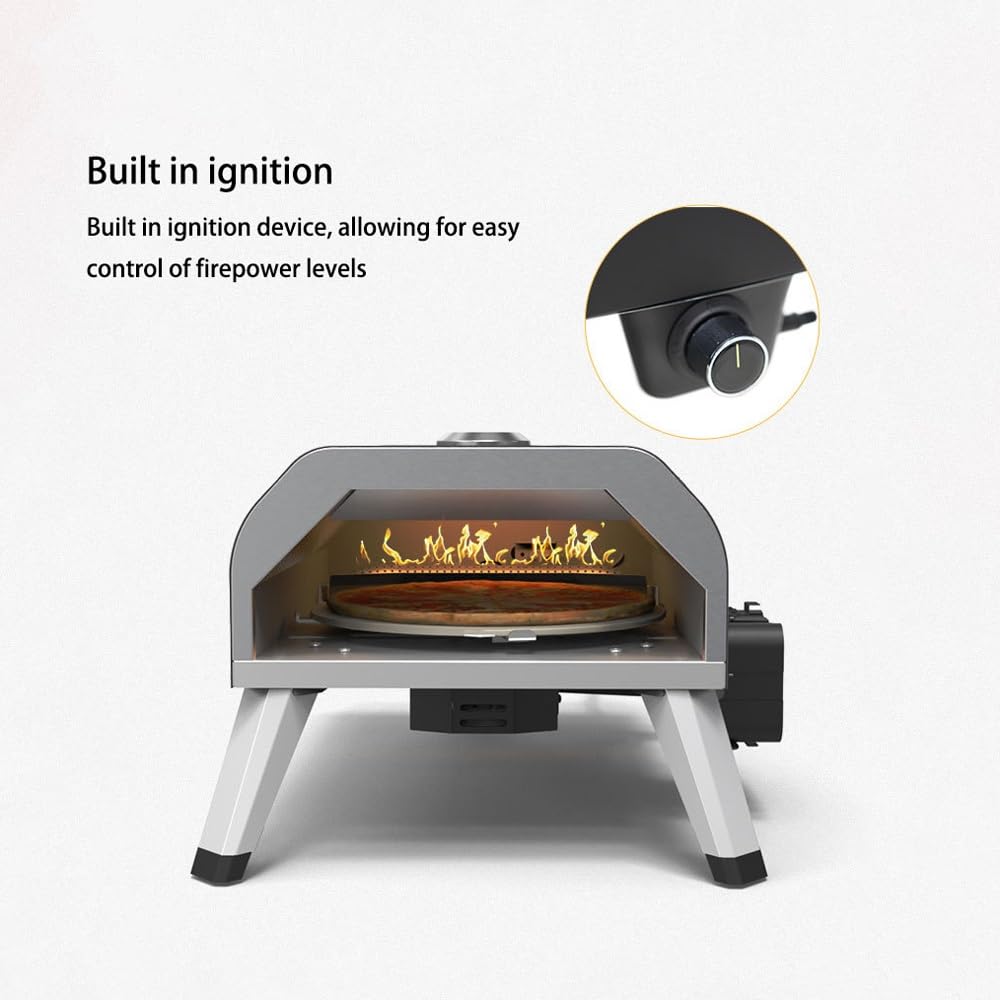 Forno per pizza a gas per esterni, portatile, 30,5 cm, per esterni, professionale, con funzione di rotazione, ideale per qualsiasi cucina all'aperto
