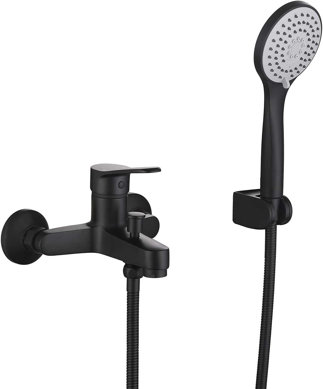 Weshi Bathtub Faucet with Handheld Shower, Wall Mounted 3-Spray Mode Leak-Free Solid Brass Tub Filler Set with Stainless Steel Hose, Single Handle Deck Mount 6-Inch Centers