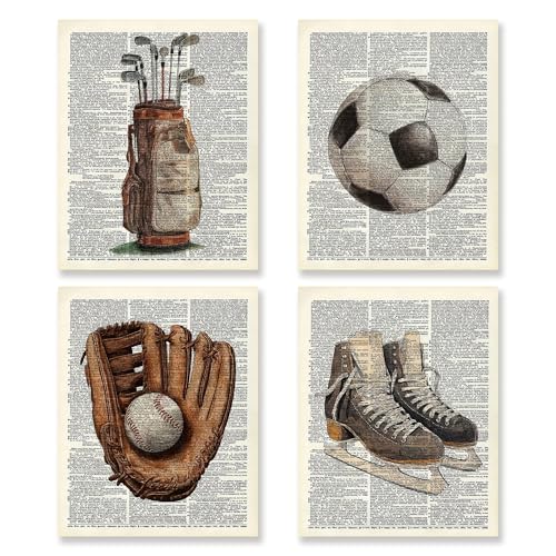 Affiches murales de sports vintage déco chambre bébé 20x25cm