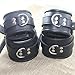 Ardour Crafts CC-3010 Padded Black Real Leather Wrist Ankle Cuffs 4 Pieces Set