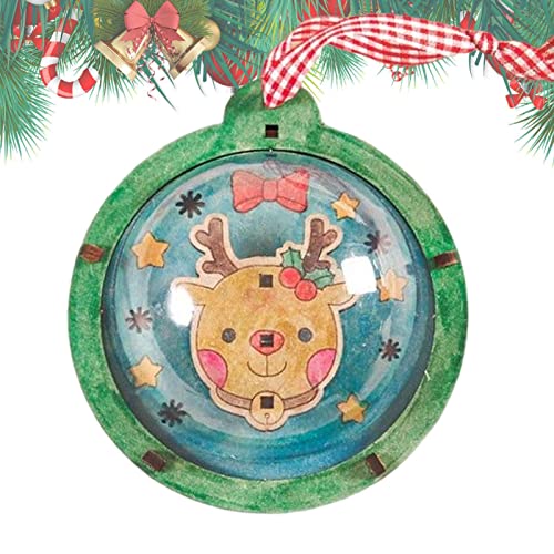 FFXS Pendentif de Noël en bois DIY - Décoration de Noël à faire soi-même - Pendentif en forme de boule pour décoration de Noël Cover