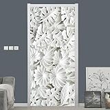 DFKJ Autocollants de Porte Auto-adhésifs 3D en Trois Dimensions Feuille Blanche plâtre Motif Papier Peint Salon Chambre décoration de la Maison Autocollants imperméables A1 77x200 cm