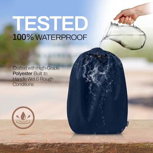 Image of MUTMAIN Full Bag Cover Waterproof rain Cover for Backpack 20L to 50L with Storage Pouch, Drawstring Bag Design, All Side Covered Bags for School, Laptop, Travel and Camera with Shoulder Strap (Nblue)