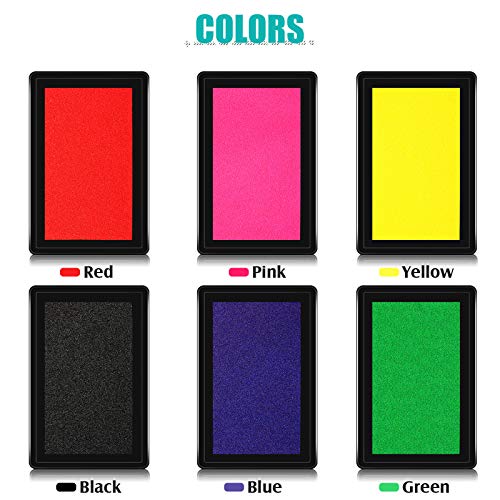 6 Pieces Reusable Ink Pad For Baby Footprint Ink Pad Handprint Paw Print, Non-Toxic Ink Pad, Feet And Hands Stamp For Boys And Girls Valentine's Day Christmas New Year, 6 Colors #TOP3