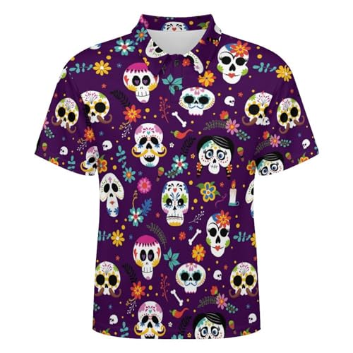 Mexican Skull Matching Golf Shirts