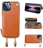Bocasal Crossbody Wallet Case for iPhone 12 Pro Max, RFID Blocking Leather Purse Case with Card H...