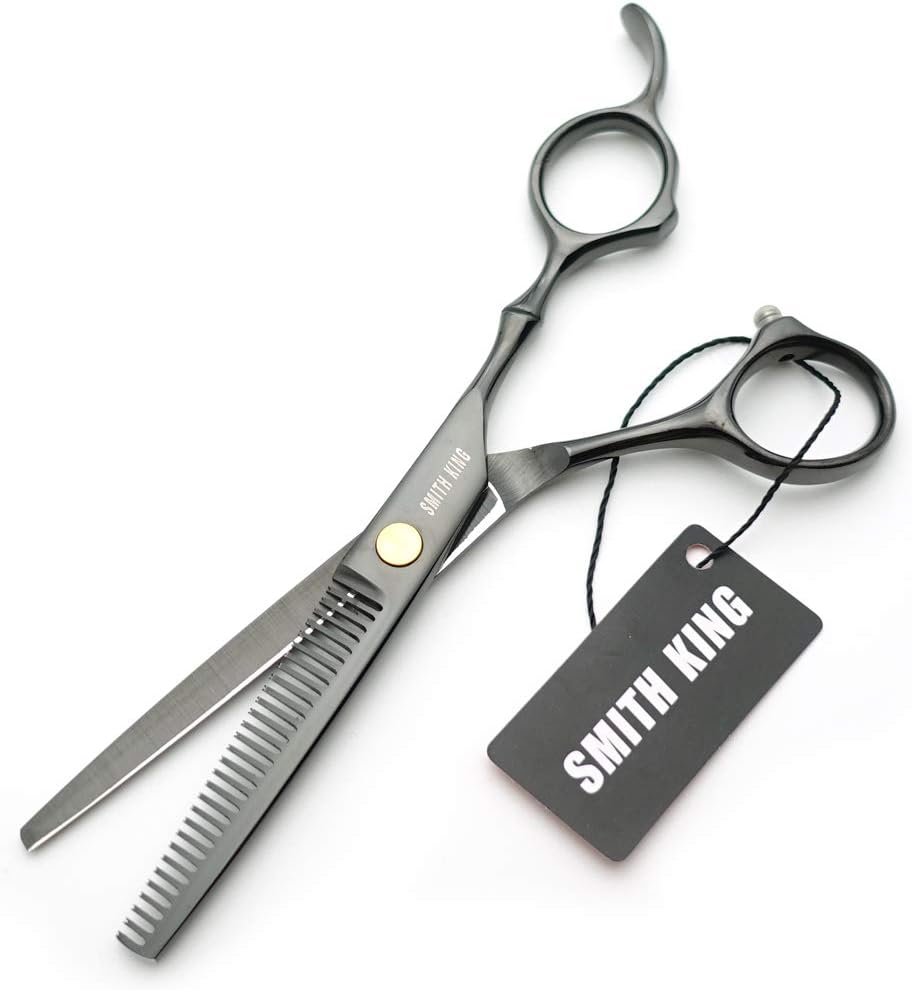 5.5 Inches Hair Cutting Scissors Set with Razor Combs Lether Scissors Case,Hair Cutting Shears Hair Thinning Shears for Personal and Professional (Grey)