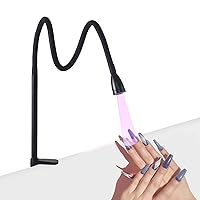 Vista 1 de Lámpara para extensión de pestañas, 395 a 400nm cuello de cisne LED de luz de pestañas con abrazadera e interruptor de pedal de pie para uñas